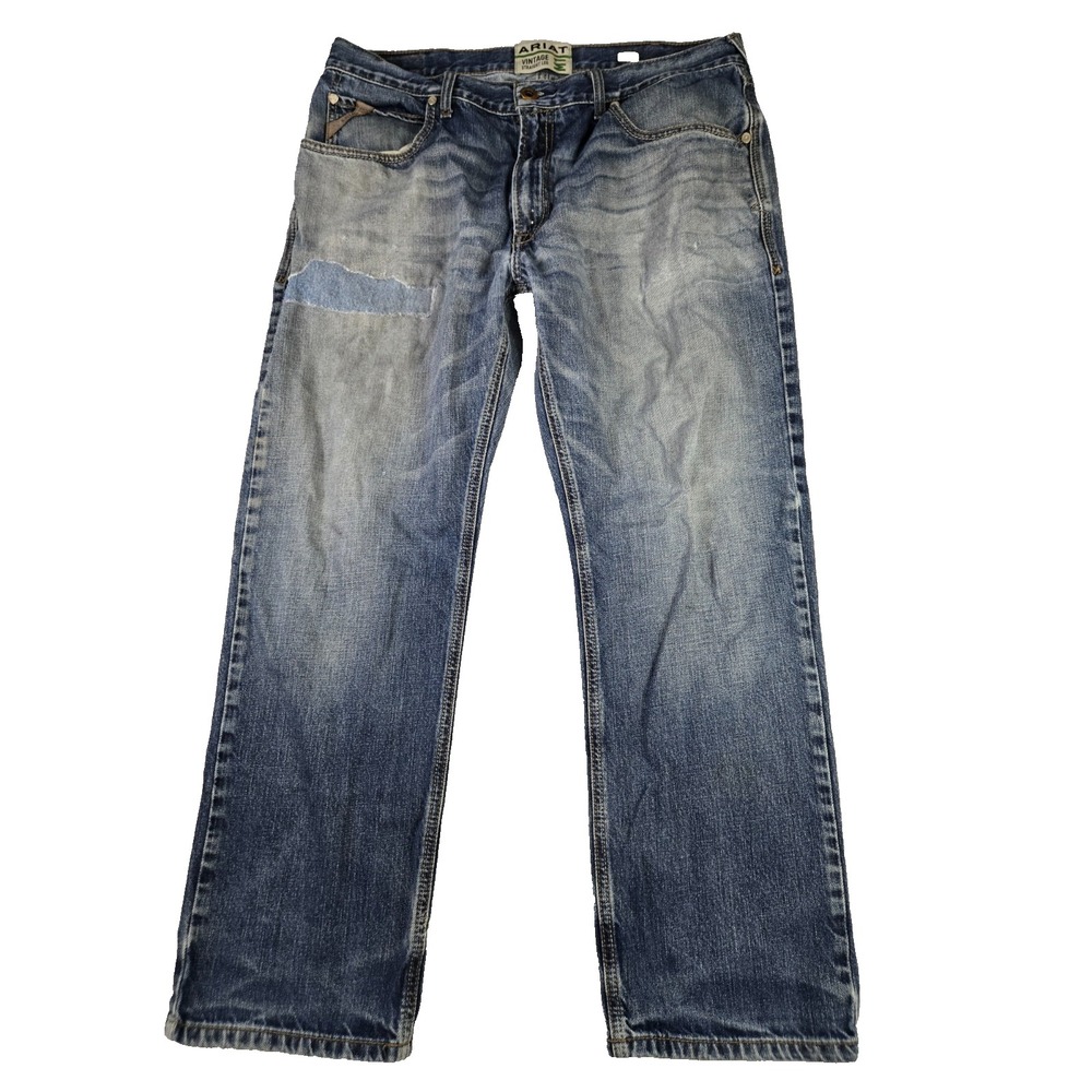 Ariat M1 Blue Jeans Mens Size 38 x 30 Vintage Straight Leg Country Work Wear
